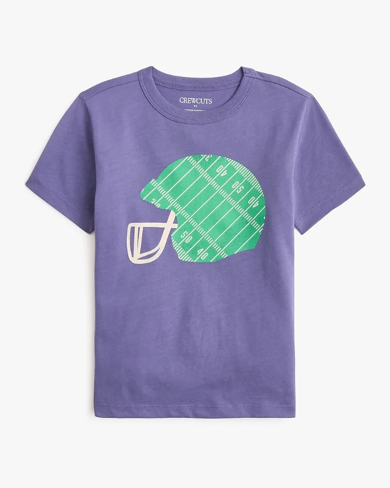 Boys' 100% cotton football helmet graphic tee