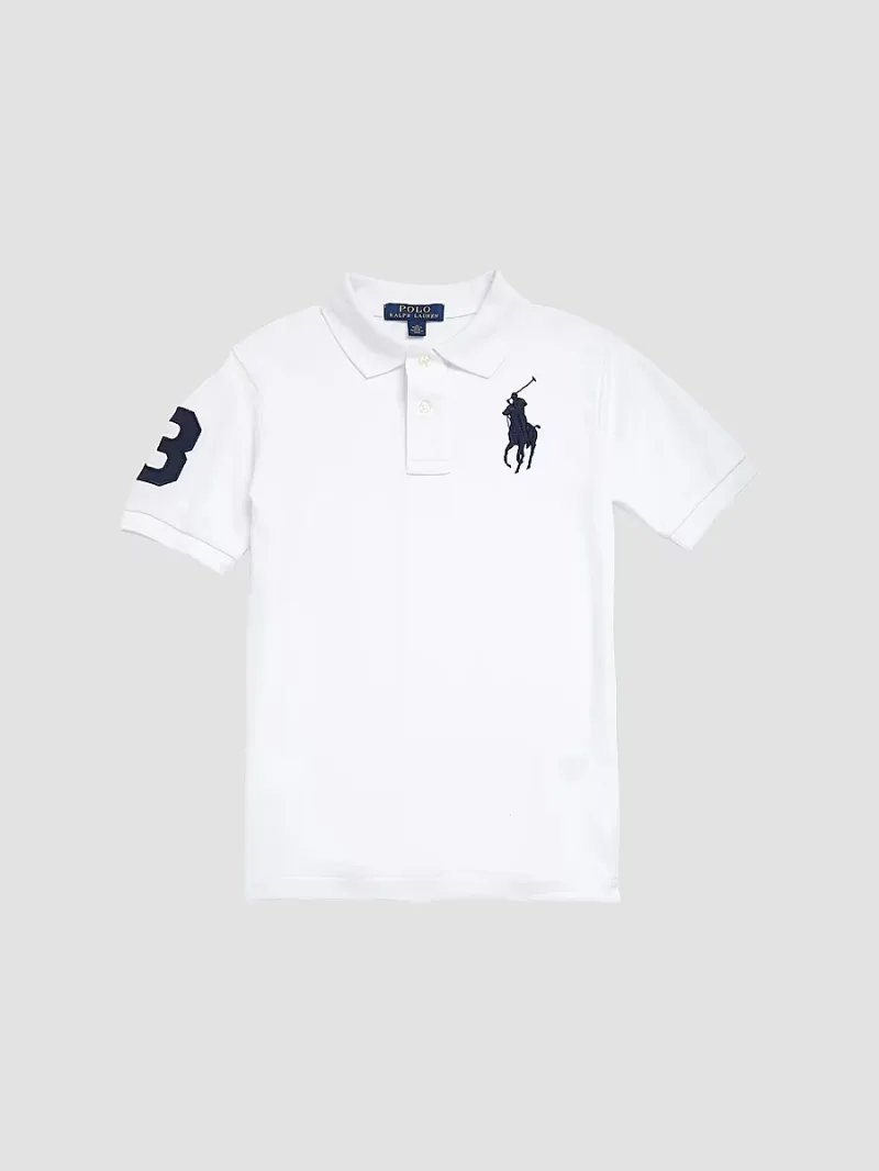 Polo Ralph Lauren Boy's ​Big Pony Cotton Mesh Polo - White - Size 16