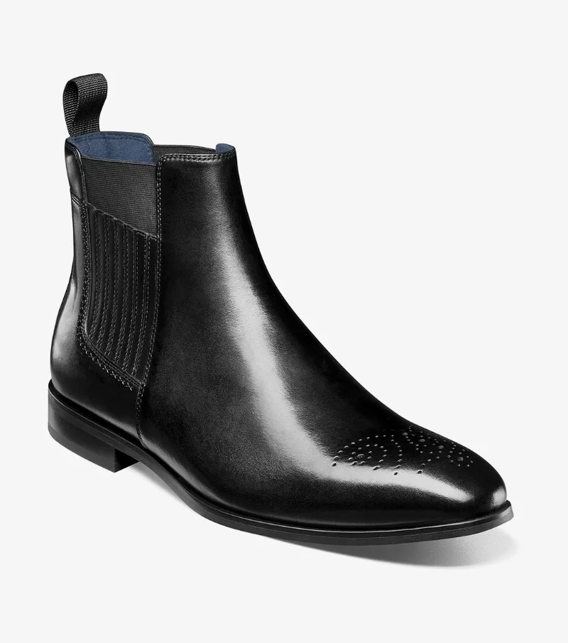 Stacy Adams Shoes Bradley Plain Toe Chelsea Boot Black Size 12