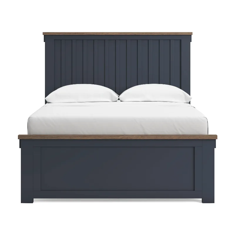 Ashley Landocken Full Panel Bed, Brown/Blue