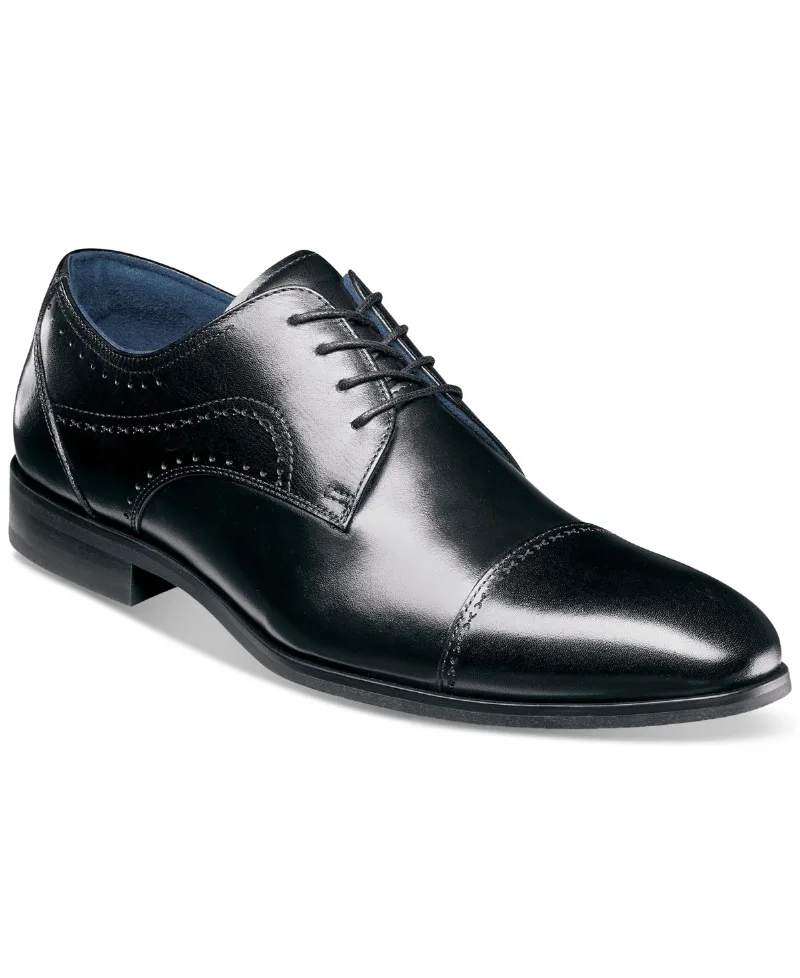 Stacy Adams Men's Bryant Lace-Up Cap-Toe Oxford Dress Shoes - Black
