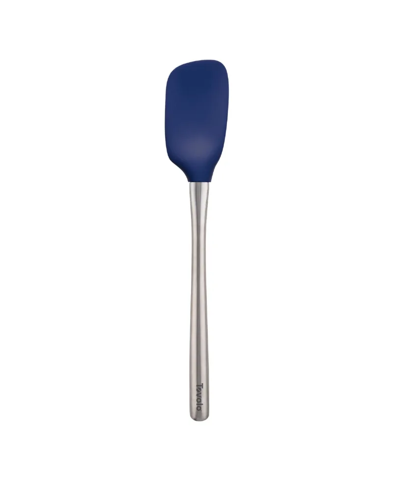 Tovolo Flex-Core Stainless Steel Handled Spoonula, Silicone Spoon Spatula Head - Deep Indigo