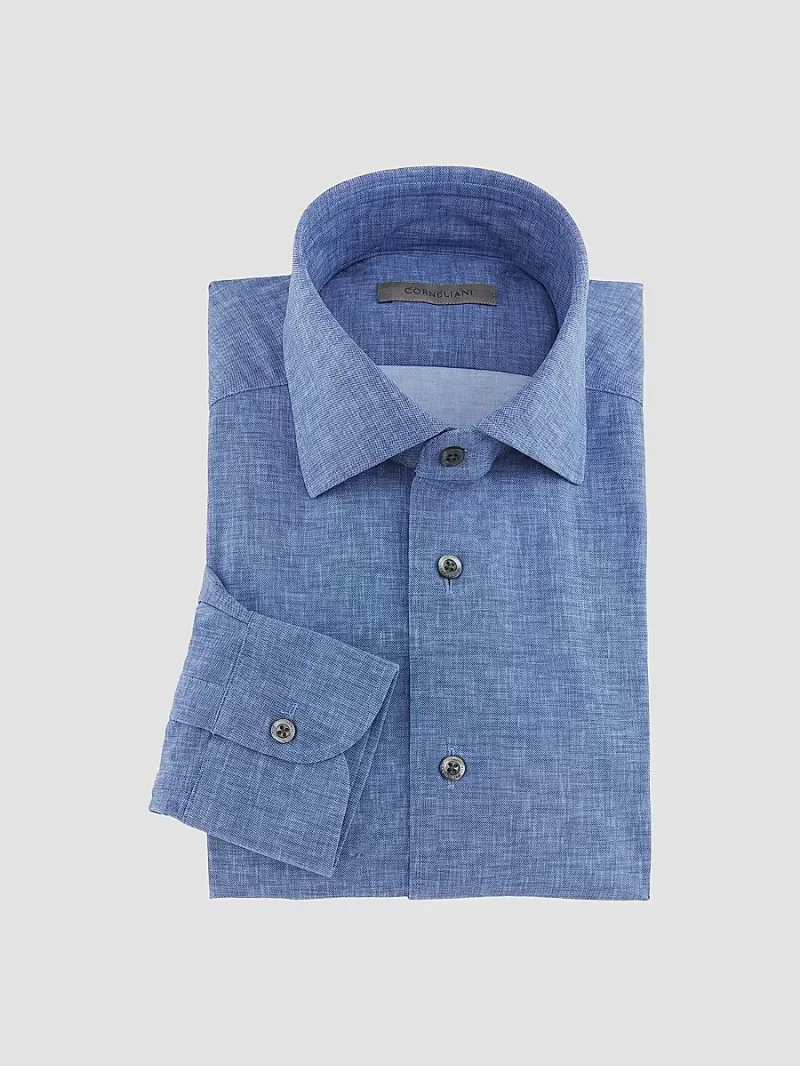 Corneliani Men's P178 Melange Tech Shirt - Melange Print - Size 17
