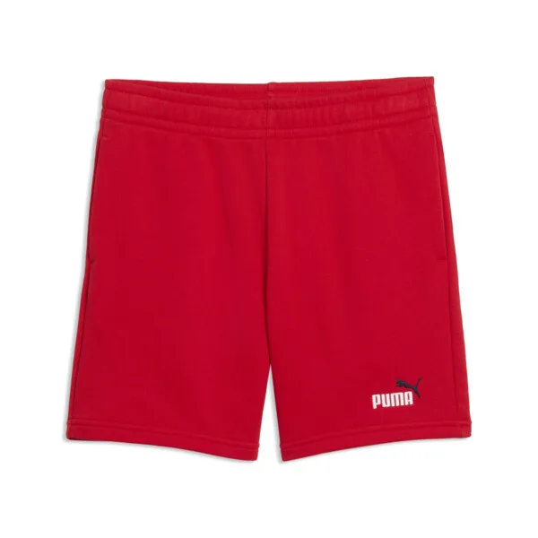 Shorts PUMA Essentials 2 Colour No. 1 Logo para Adolescentes en Talle 7-8Y For All Time Rojo
