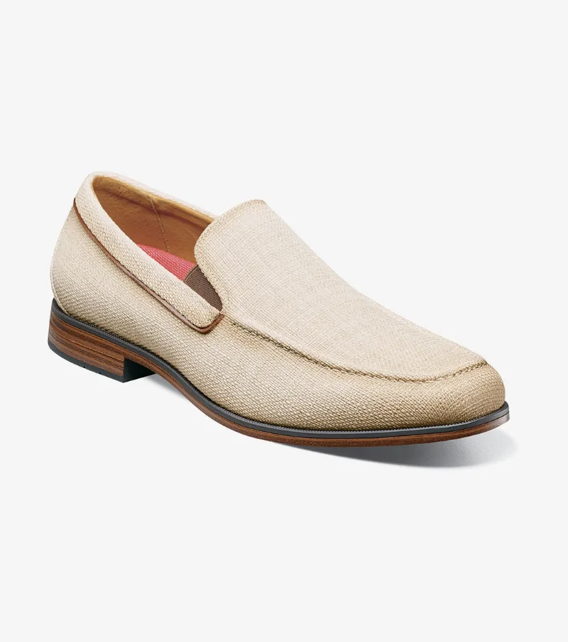 Stacy Adams Shoes Ridgely Moc Toe Slip On Natural Size 7