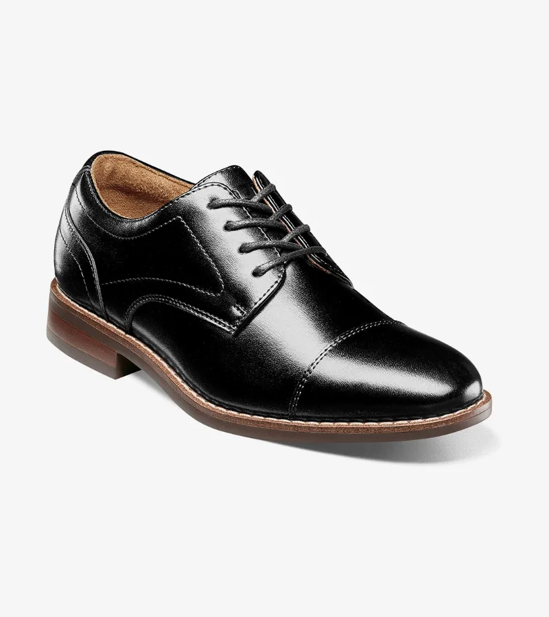 Florsheim Shoes Rucci Jr. Boys Cap Toe Oxford Black Size 1.5 Little Kid