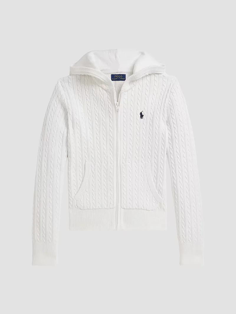 Polo Ralph Lauren Girl's Little Girl's & Girl's Cotton Mini Cable-Knit Sweater - Optic White - Size 3