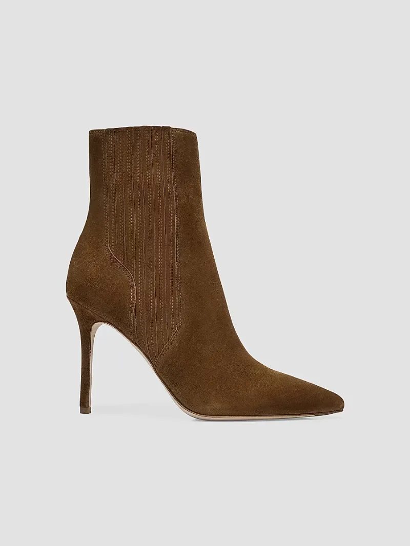 Women's Lisa 95MM Suede Ankle Boots - Chestnut - Size 10