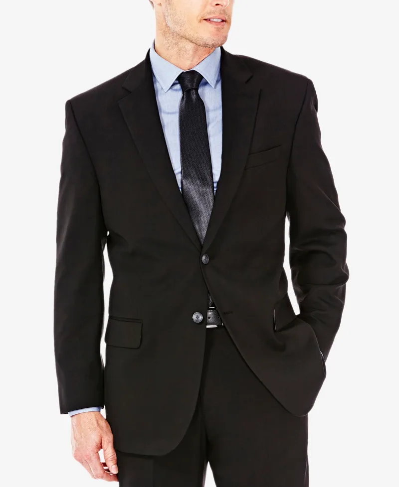 Jmh Men's Premium Stretch Classic Fit Suit Jacket - Black