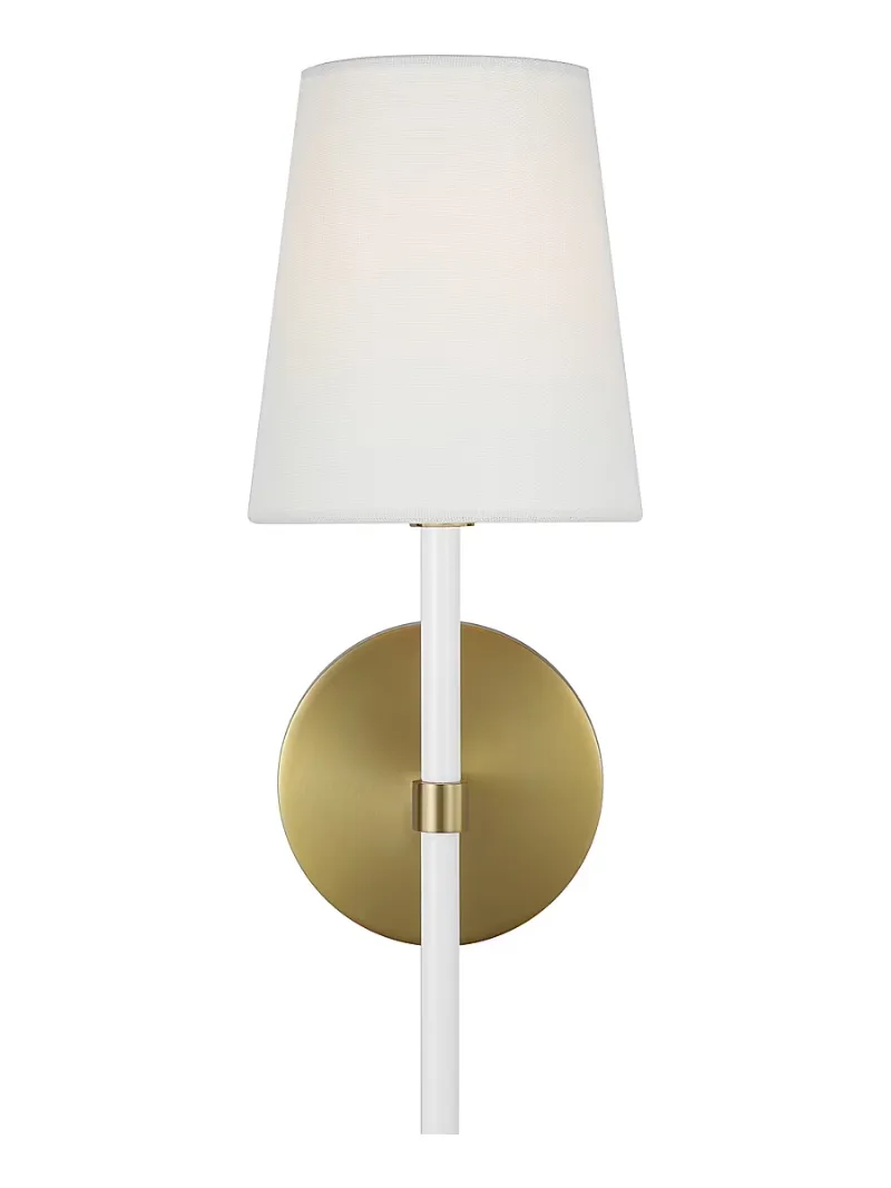 kate spade new york Visual Comfort Studio Monroe Polished Nickel Single Sconce - Burnished Brass