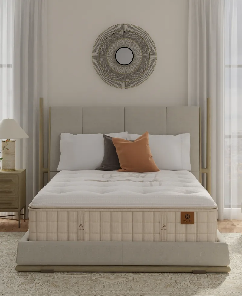 Hotel Natural Collection by King Koil Aster 16.5" Trim Line Plush Mattress Set, Queen Split, Exclusively at Macy's