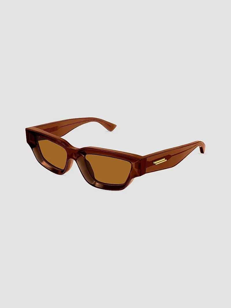 Men's Edgy 53MM Rectangular Sunglasses - Brown