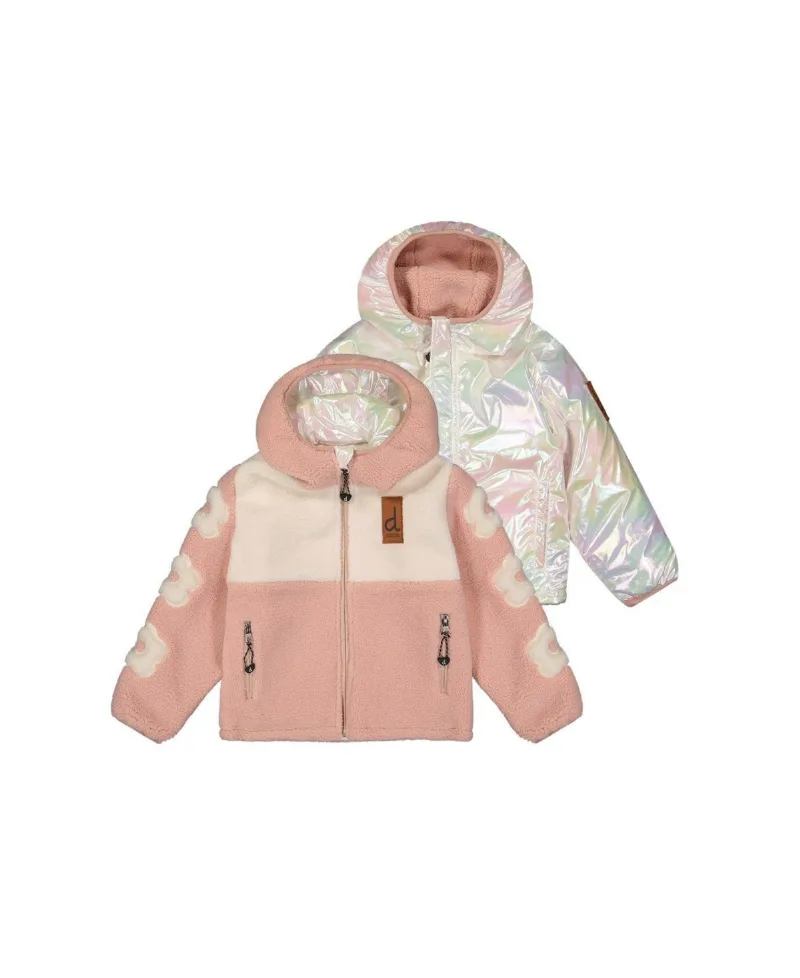 Deux par Deux Toddler Girl (2T-5T) Reversible Mid-Season Jacket - Pale pink