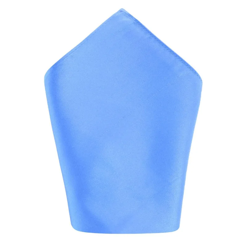Trafalgar Men's Sutton Solid Color 13 Inch Silk Pocket Square - Light blue