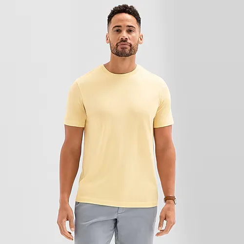 St. John's Bay Super Soft Mens Crew Neck Short Sleeve T-Shirt, Medium, Yellow