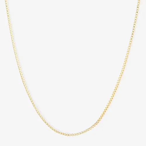 Silver Reflections 24K Gold Over Brass 18-24" Box Chain Necklace, One Size