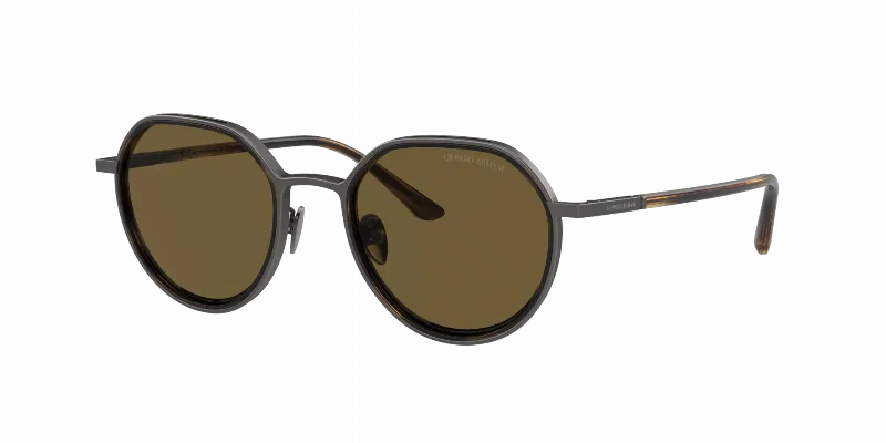 GIORGIO ARMANI Man Sunglasses AR6144  -  Frame color: Brushed Gunmetal, Lens color: Dark Brown