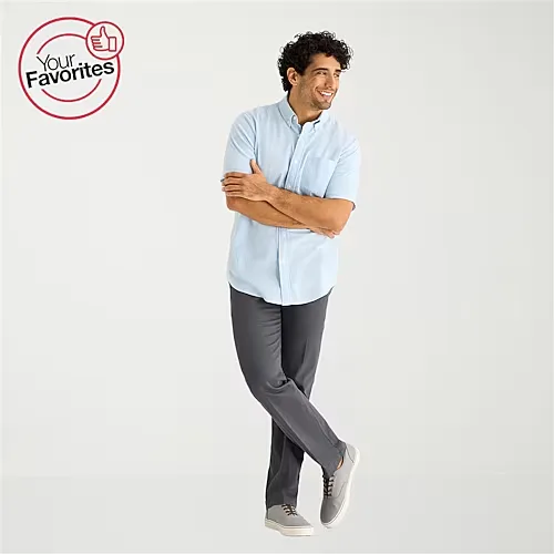 St. John's Bay Stretch Chino Mens Straight Fit Flat Front Pant, 34 34, Gray