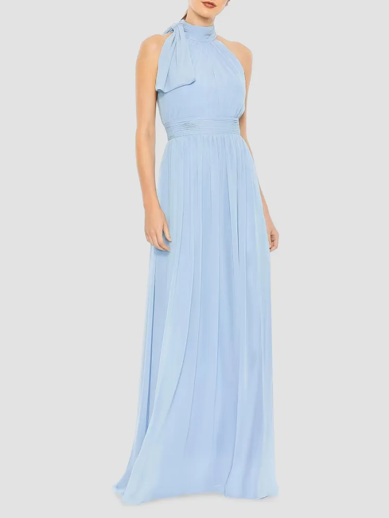 Mac Duggal Women's Sleeveless Chiffon Gown - Powder Blue - Size 6