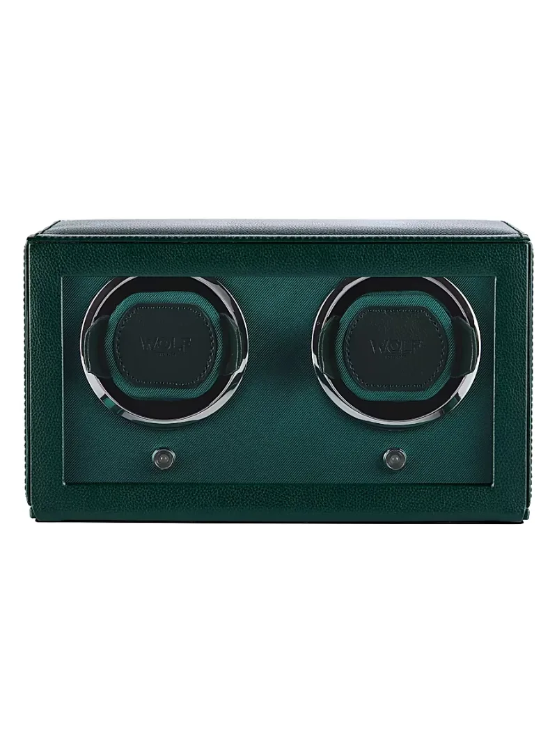 Wolf Cub Double Watch Winder With Cover - Green