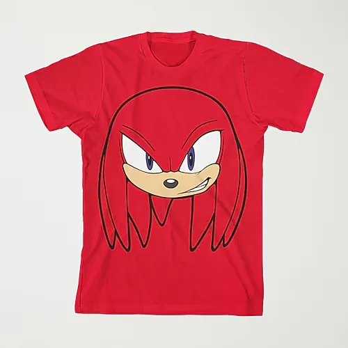 Knuckles Little & Big Kid Boys Crew Neck Short Sleeve Regular Fit Sonic the Hedgehog Graphic T-Shirt, X-large (18-20), Red