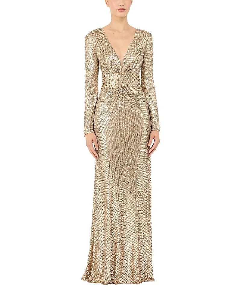 Jenny Packham June Sequin Embellished Maxi Dress