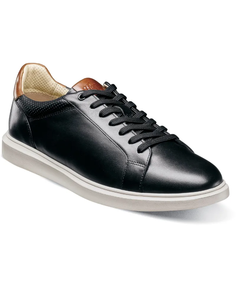 Florsheim Men's Social Lace to Toe Sneaker - Black  White