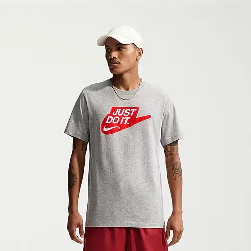 Nike Mens Crew Neck Short Sleeve Classic Fit Graphic T-Shirt, Xx-large, Gray