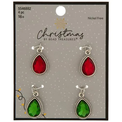 Red & Green Teardrop Charms