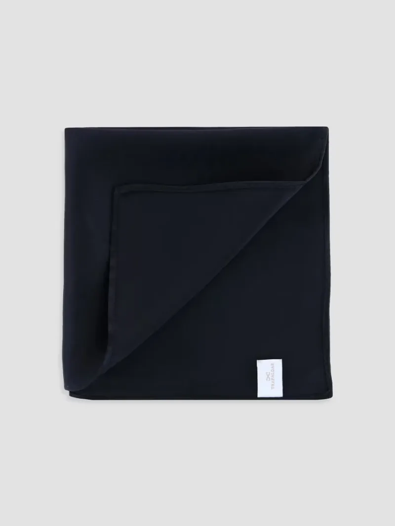 Men Sutton Silk Pocket Square - Black