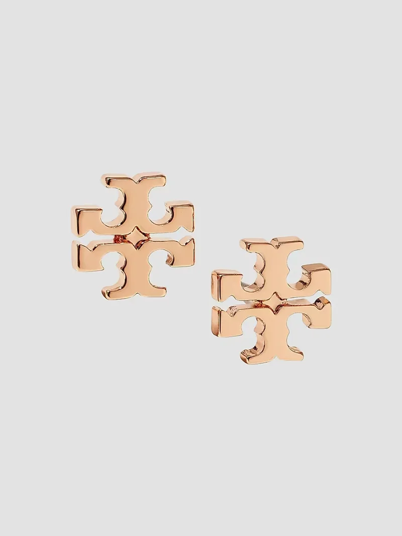 Tory Burch Rose Goldtone Logo Stud Earrings - Rose Gold