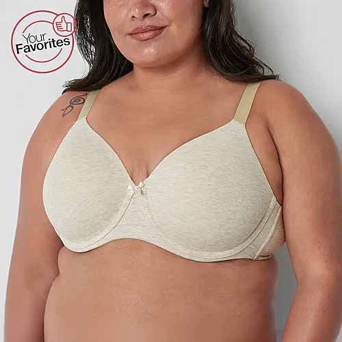 Ambrielle Cotton Full Coverage Underwire Bra, D, Brown