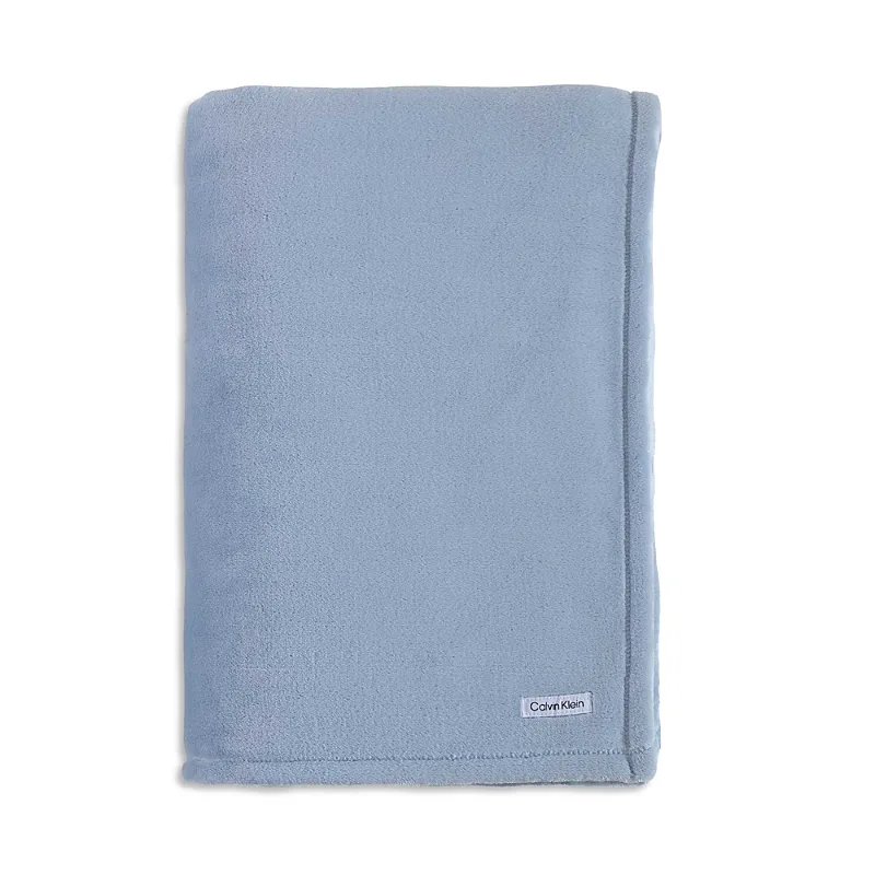 Calvin Klein Core Plush Solid Bed Blanket, King