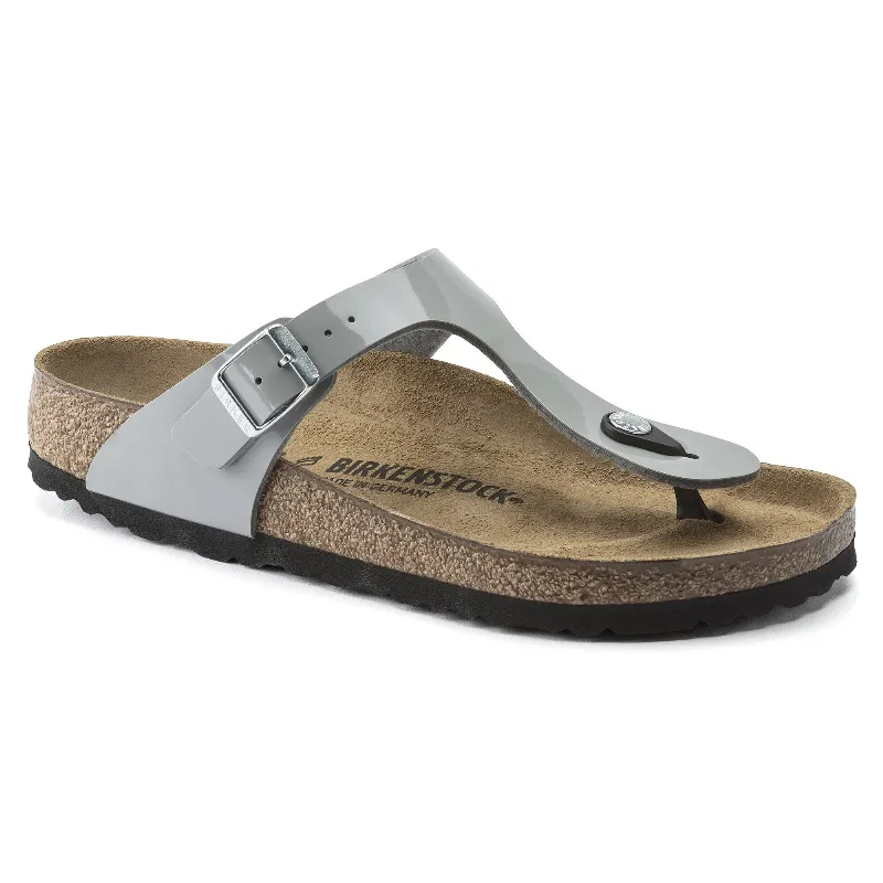 BIRKENSTOCK Gizeh Birko-Flor Patent Alloy Thong Sandals