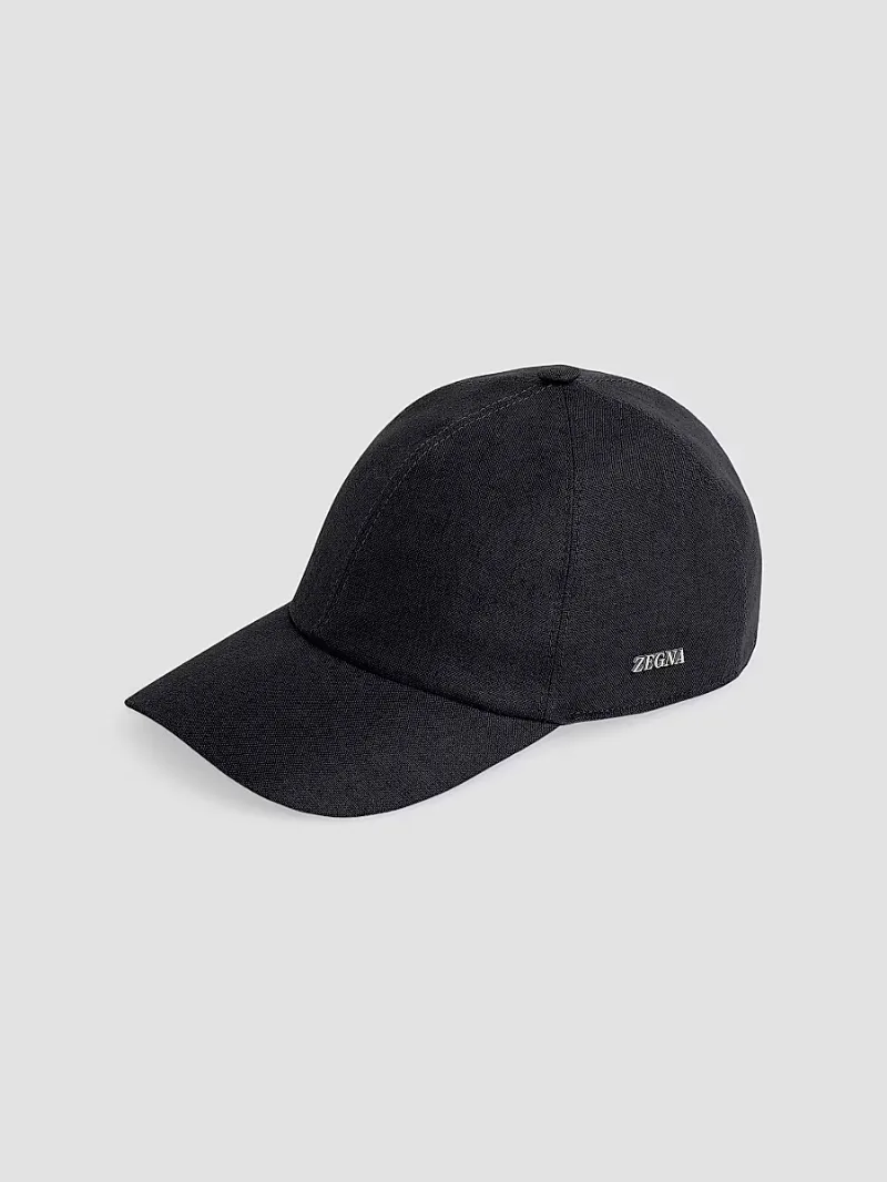 ZEGNA Men's Oasi Lino Baseball Cap - Dark Blue - Size Large