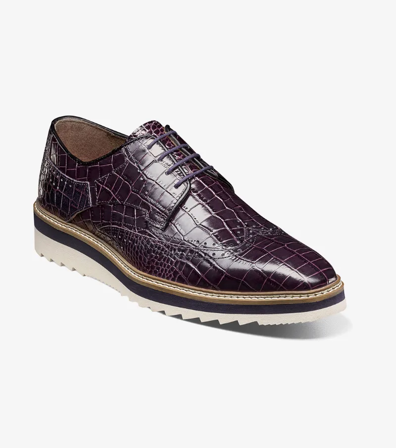 Stacy Adams Shoes Alario Wingtip Oxford Purple Size 10.5