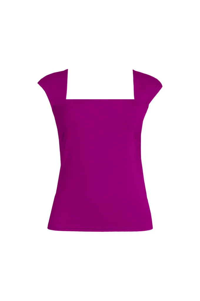 Women's Square Neck Underwire Tankini Top - Lands' End - Purple - 16