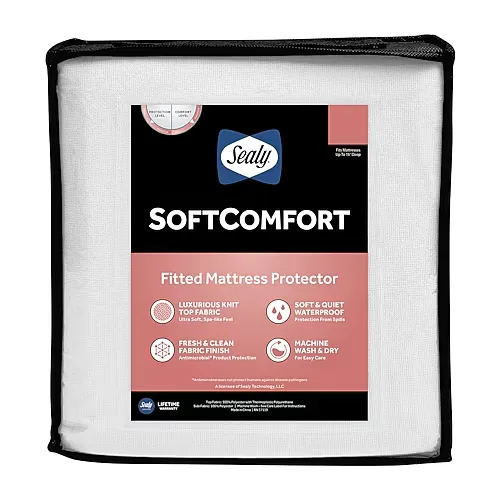 Sealy SoftComfort Mattress Protector, One Size, White