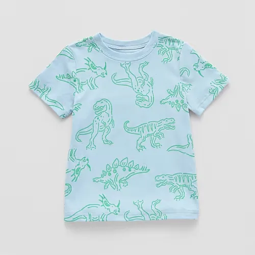 Okie Dokie Toddler & Little Boys Crew Neck Short Sleeve Regular Fit Graphic T-Shirt, 4t, Blue