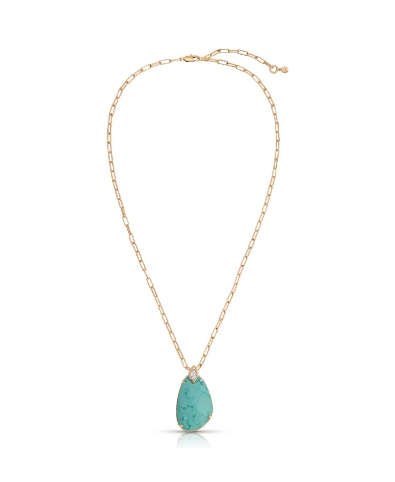 Ettika Gold-Plated Majestic Stone Pendant Necklace - Turquoise
