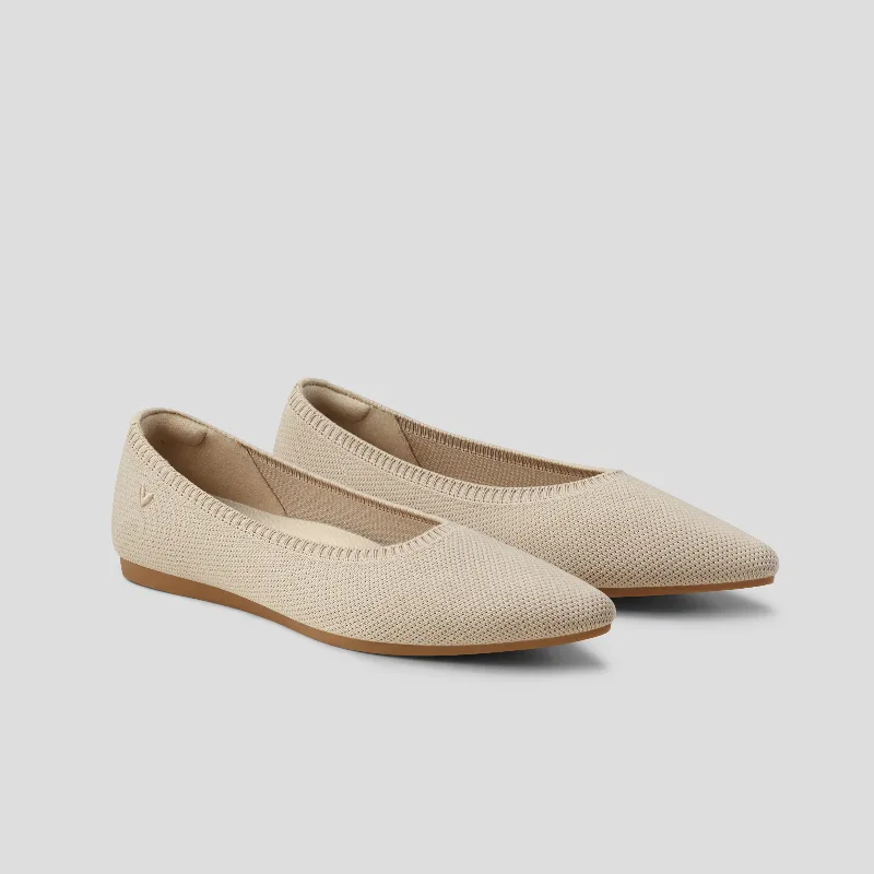 VIVAIA Pointed-Toe Ballet Flats (Aria 5°)|ALMOND|US 9.5