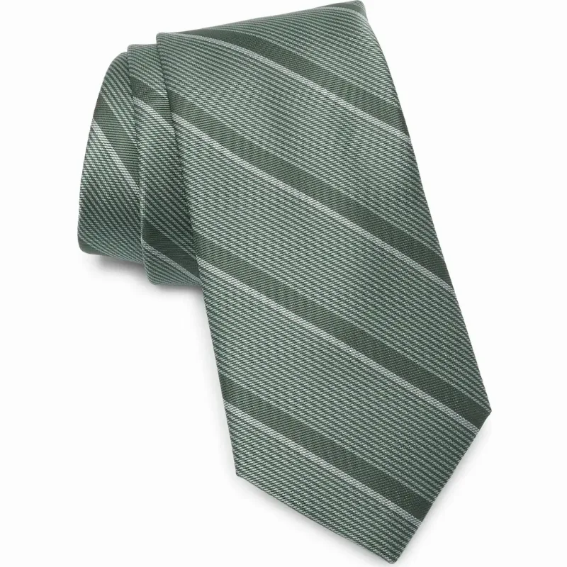 NORDSTROM RACK Dressy Stripe Jacquard Tie in Olive at Nordstrom Rack