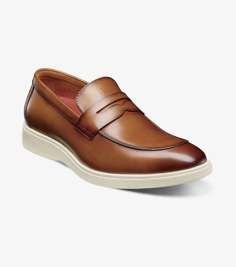 Stacy Adams Shoes Spencer Moc Toe Penny Slip On Tan Size 9