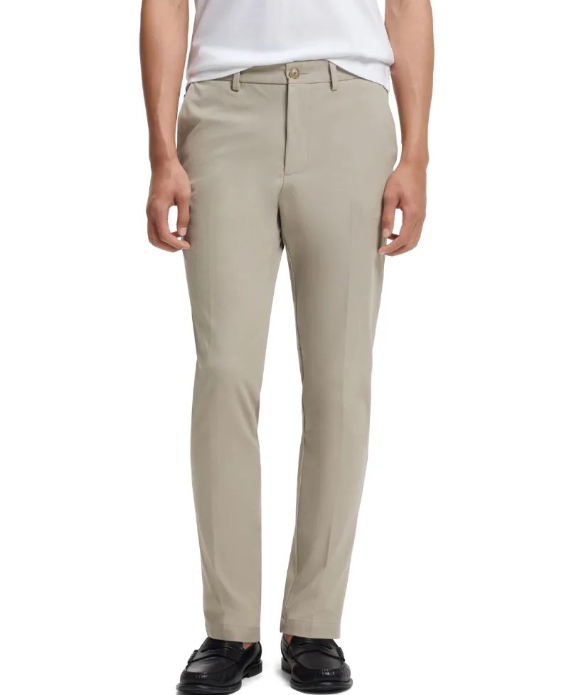 Boss by Hugo Boss Men's Stretch-Cotton Blend Slim-Fit Pants - Open Beige