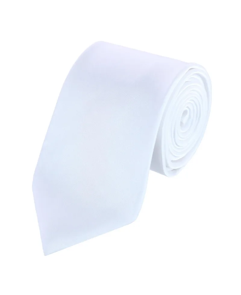 Trafalgar Men's Sutton Solid Color Silk Necktie - White