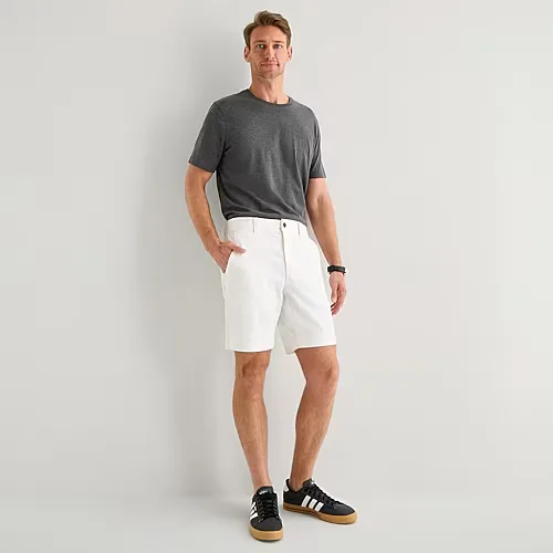 St. John's Bay Mens 9" Stretch Fabric Chino Short, 40, White