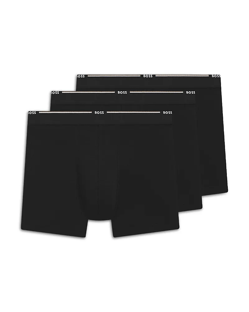 Boss Logo Stripe Boxer Briefs, Pack of 3