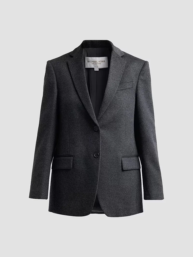 Michael Kors Collection Women's Nico Single-Breasted Blazer - Dark Graphite Melange - Size 6
