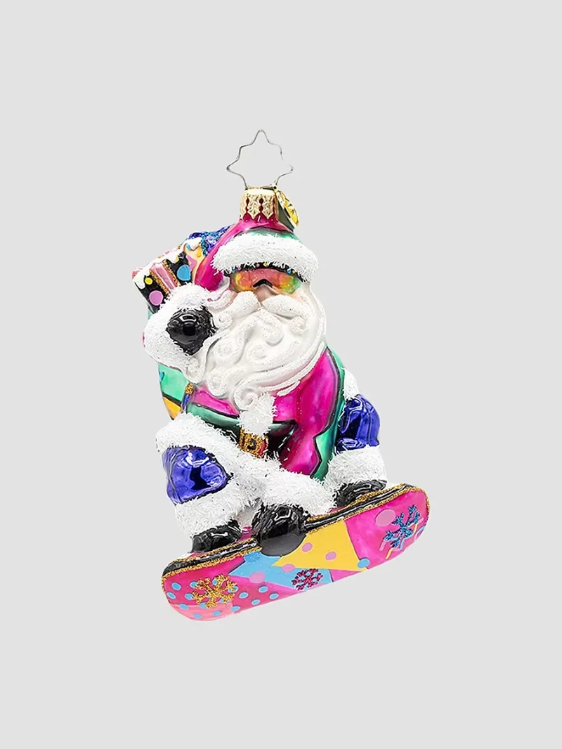 Christopher Radko Whimsical Santa Shreddin' Claus Ornament