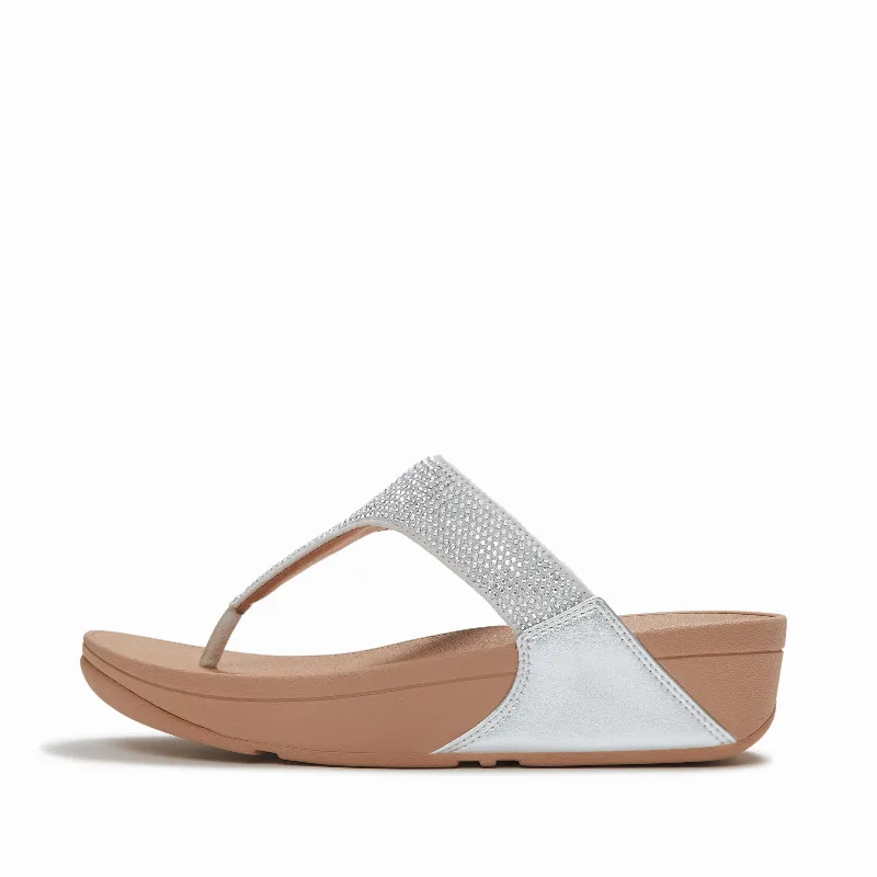 LULU Crystal-Embellished Toe-Post Sandals